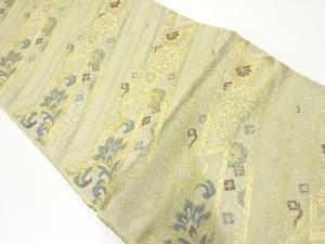 アンティーク　菊梅に古典柄模様織出し袋帯（材料）